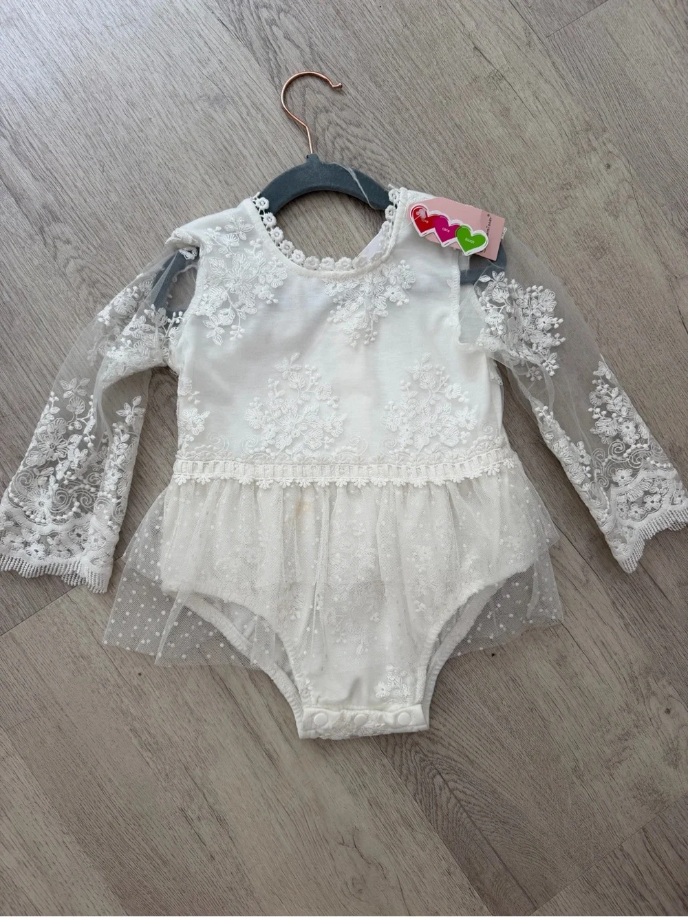 Ivory Lace Tulle Baby Romper